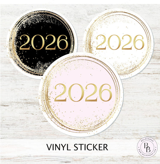 2026 CIRCLE STICKER || Elegant Circle Vinyl Decal for Journals, Notebooks & Planners and More!