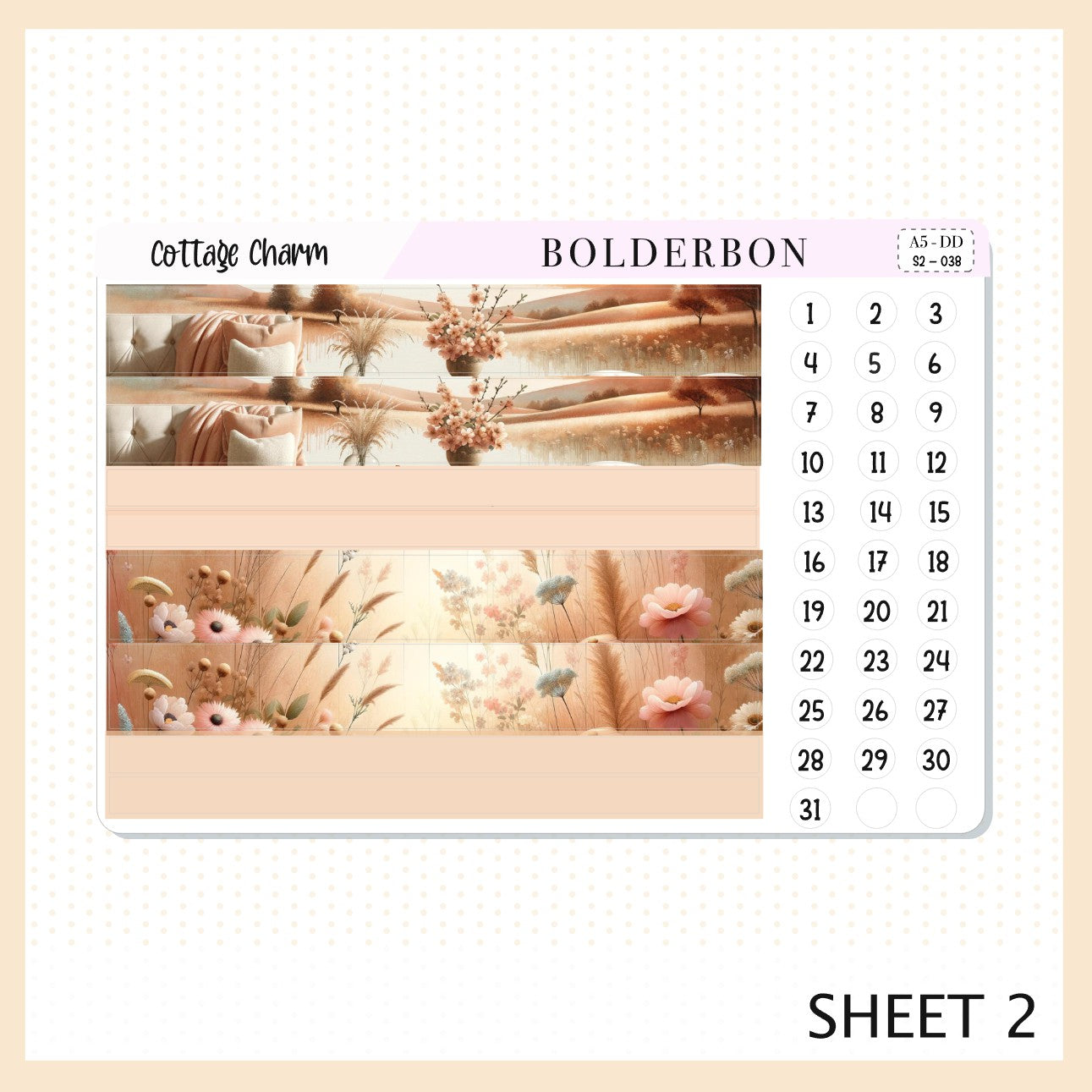 COTTAGE CHARM || A5 Daily Duo Planner Sticker Kit