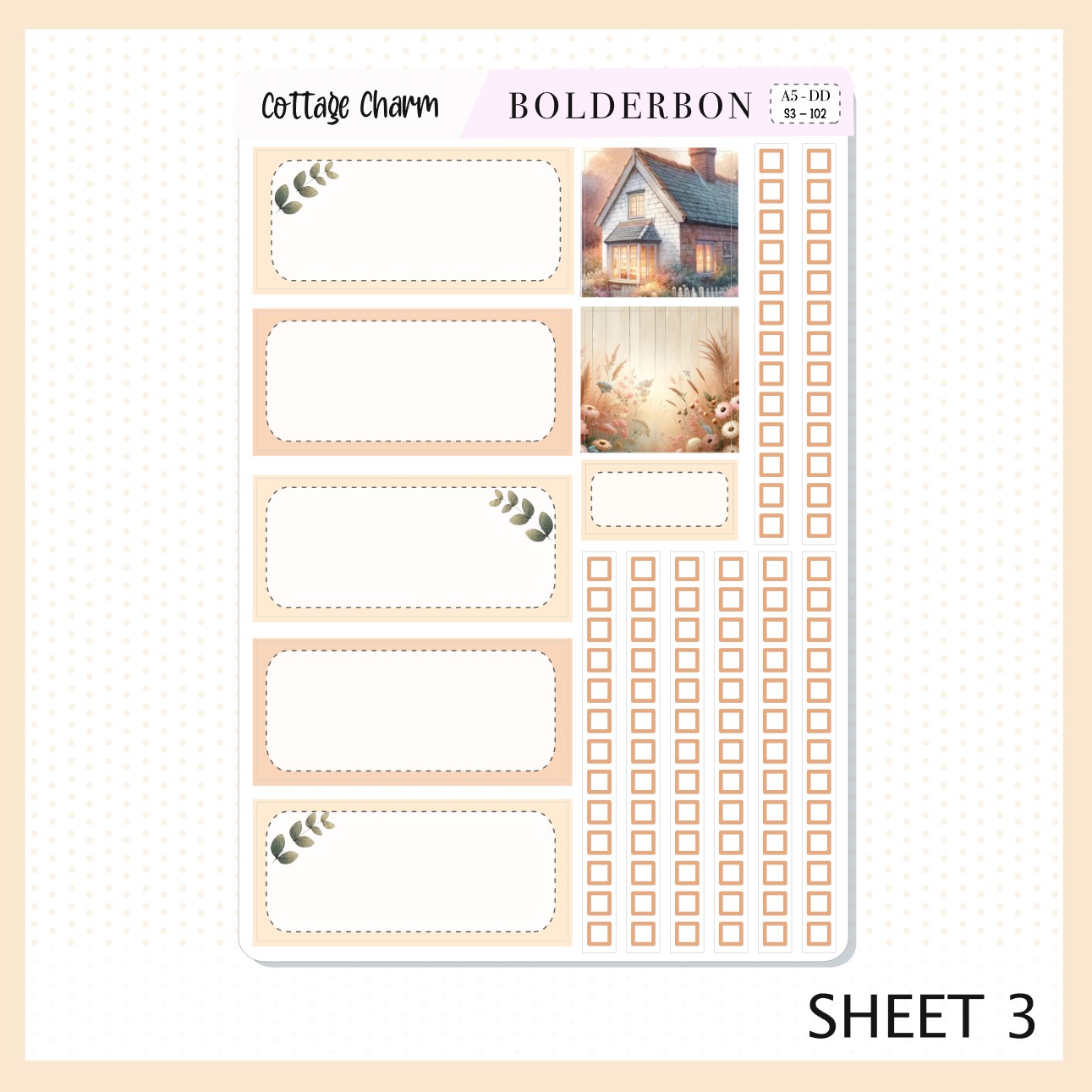 COTTAGE CHARM || A5 Daily Duo Planner Sticker Kit