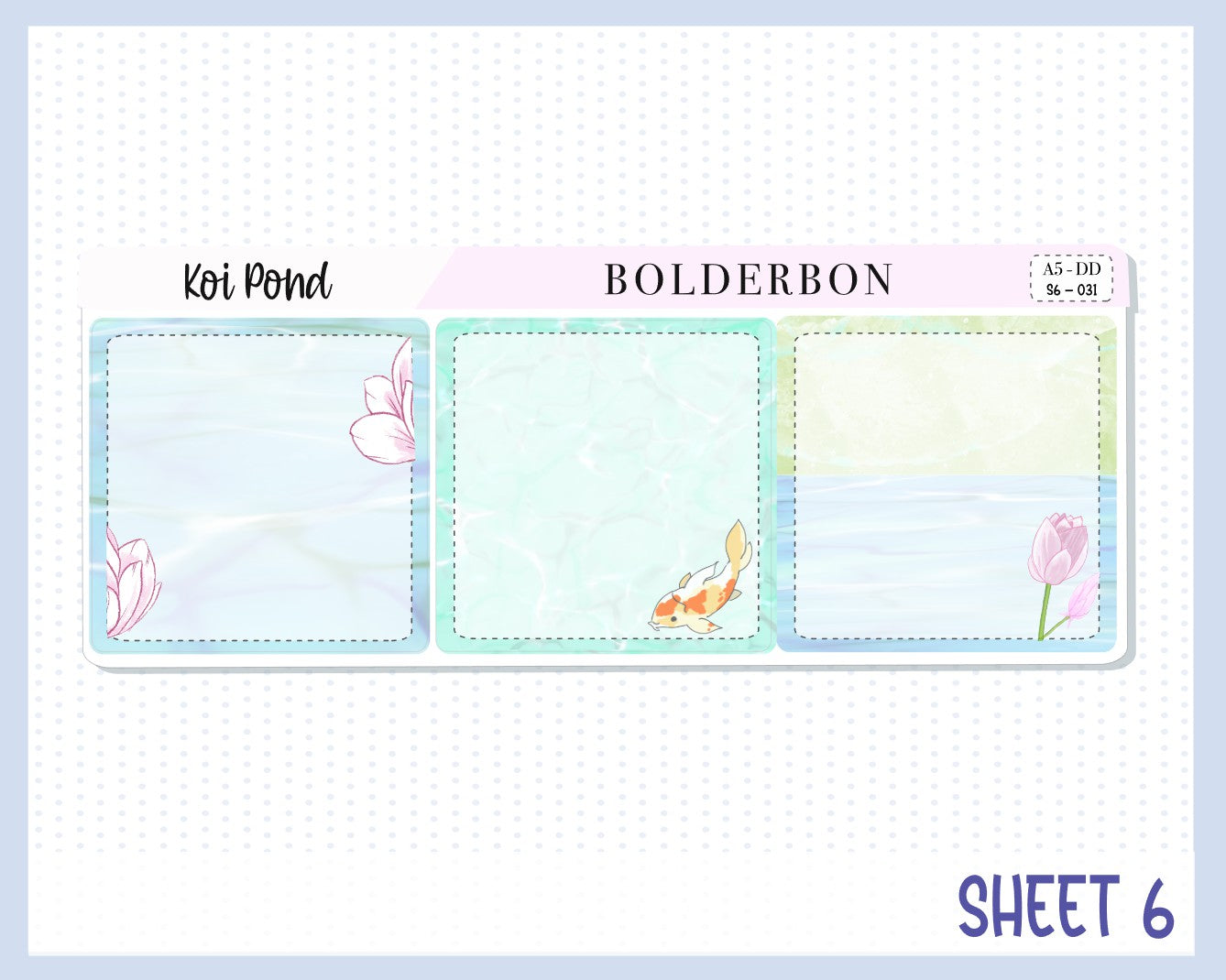 KOI POND || A5 Daily Duo Planner Sticker Kit