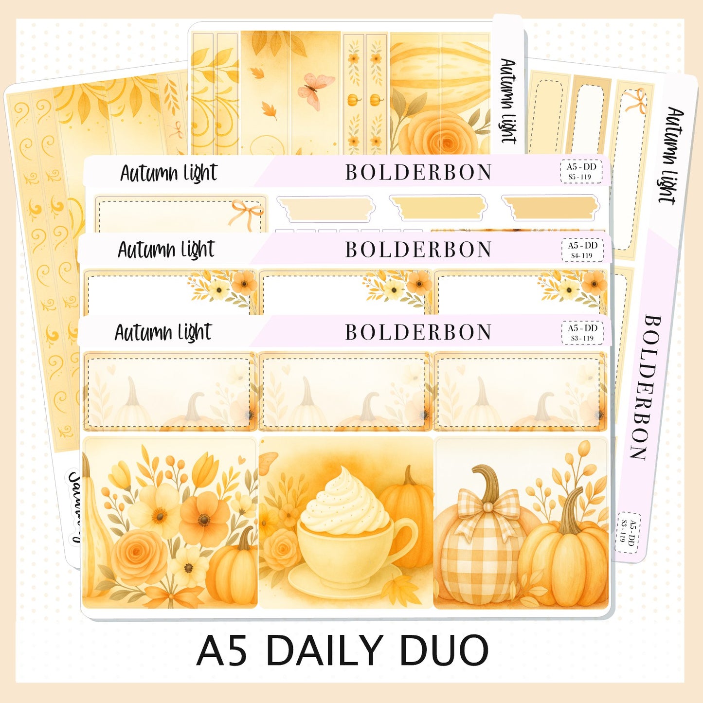 AUTUMN LIGHT A5 Daily Duo || Planner Sticker Kit
