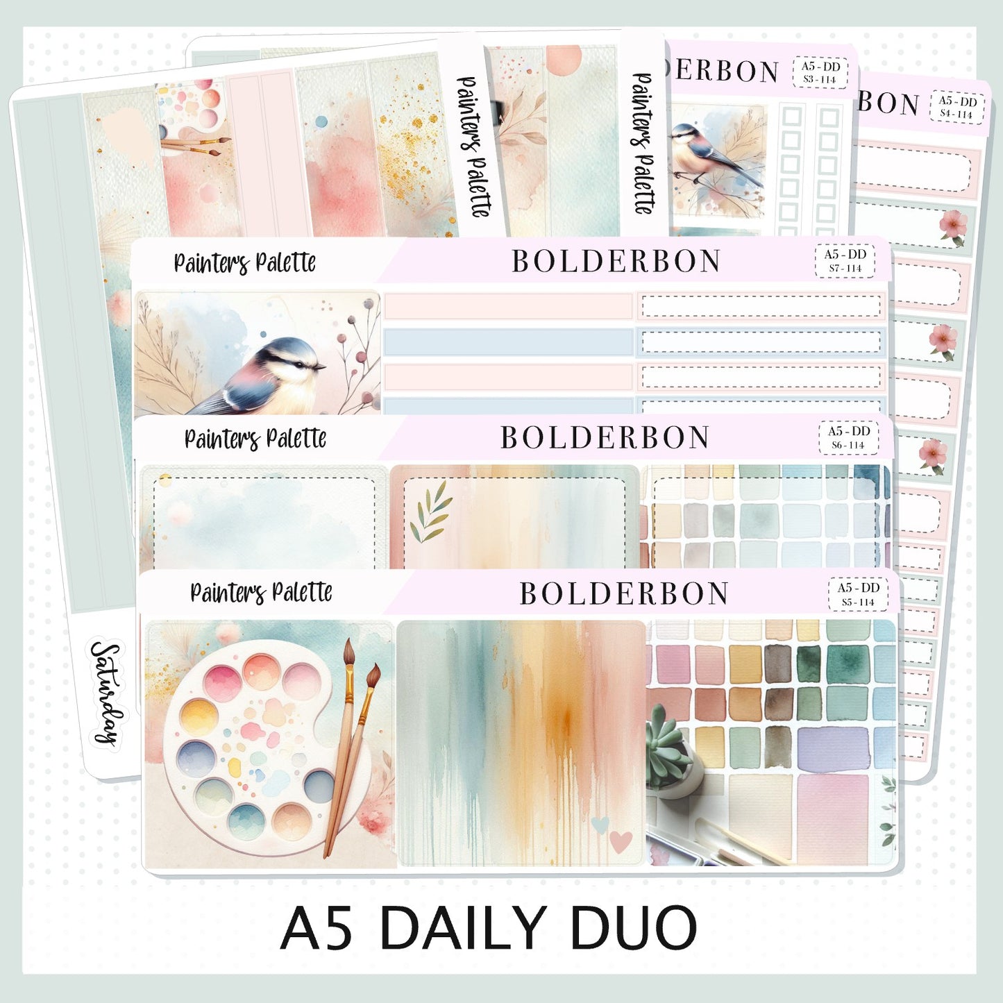 PAINTER'S PALETTE || A5 Daily Duo Planner Sticker Kit