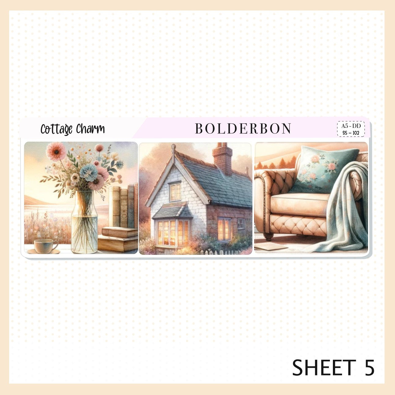 COTTAGE CHARM || A5 Daily Duo Planner Sticker Kit