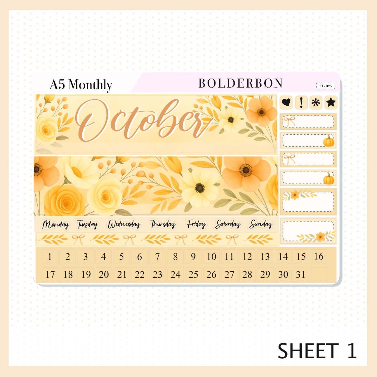 OCTOBER A5 MONTHLY KIT || Planner Stickers for Erin Condren