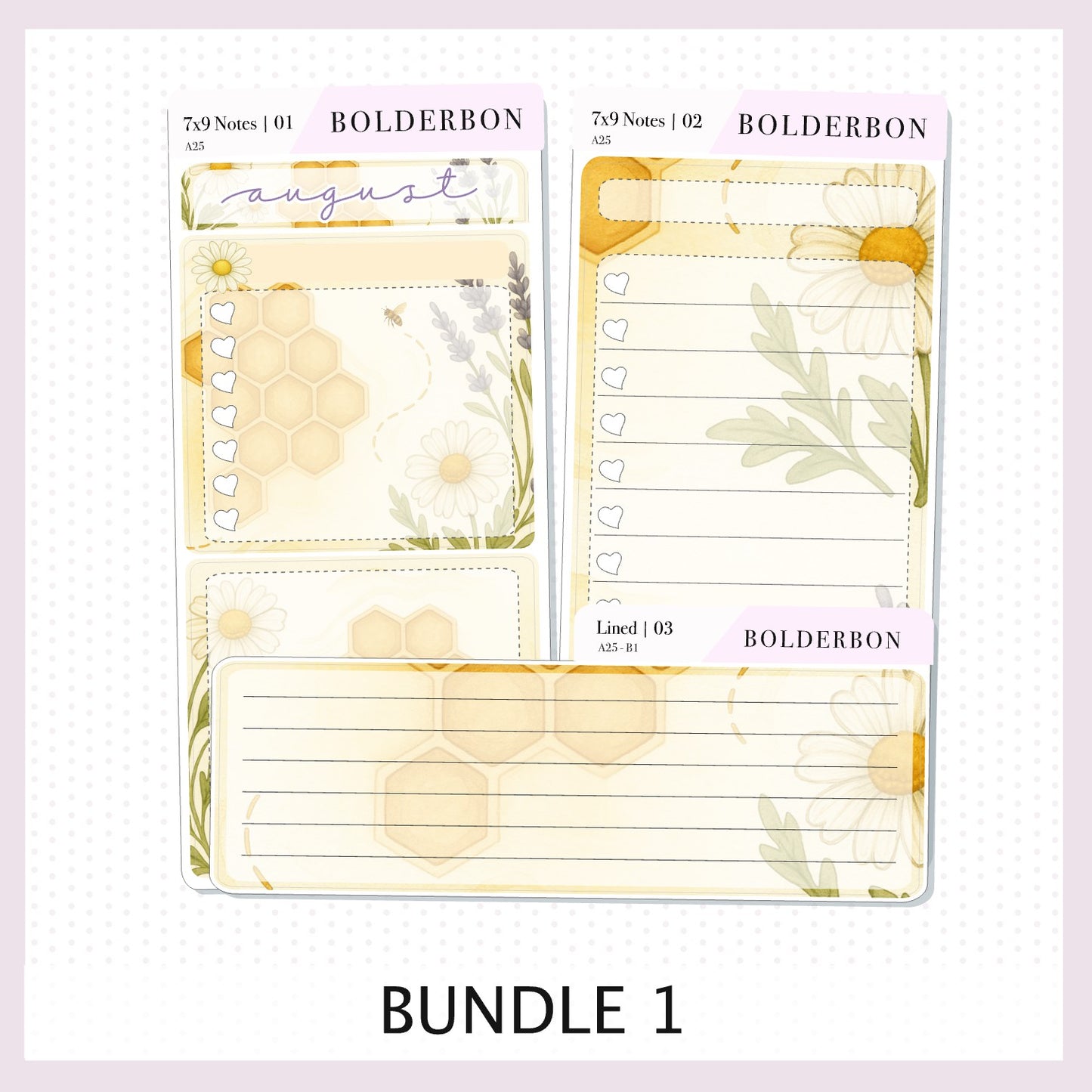 NEW AUGUST 7x9 Notes Kit || 2025/2026 Planner Sticker Kit for Erin Condren Planners, Sweet Honey