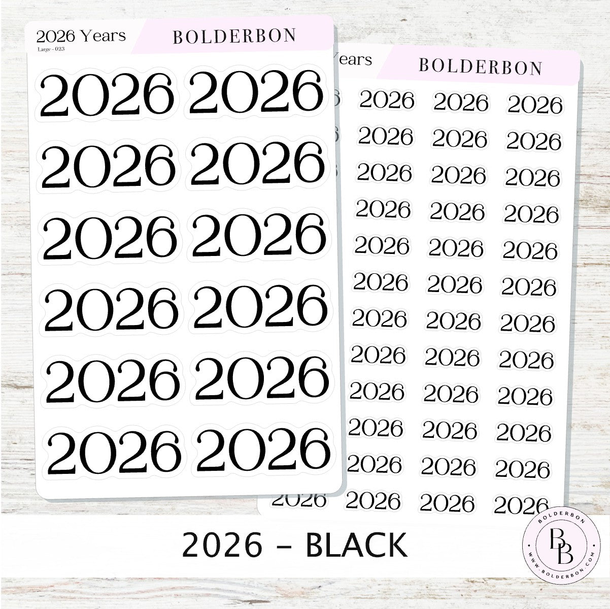 2026 BLACK Year Stickers || Minimal Planner and Journal Setup