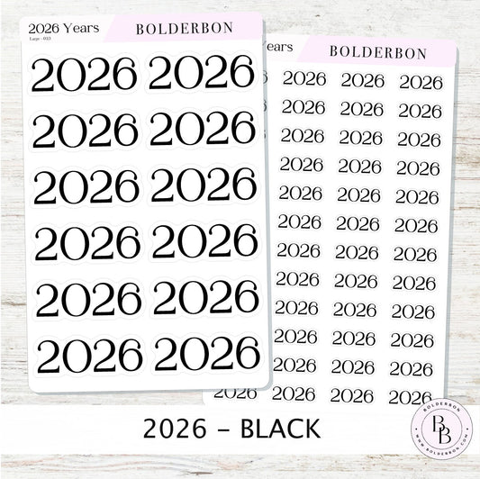2026 BLACK Year Stickers || Minimal Planner and Journal Setup