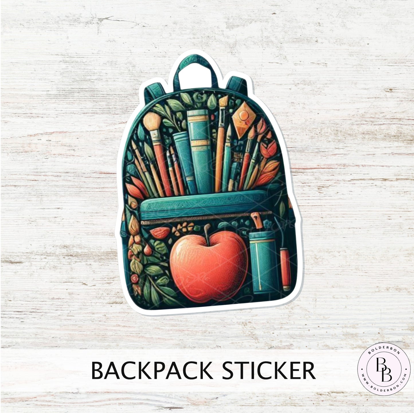 BACKPACK sticker || School, Academic Sticker, Planner Scrapbook, Laptop Sticker, Water Bottle Sticker, Car Decal