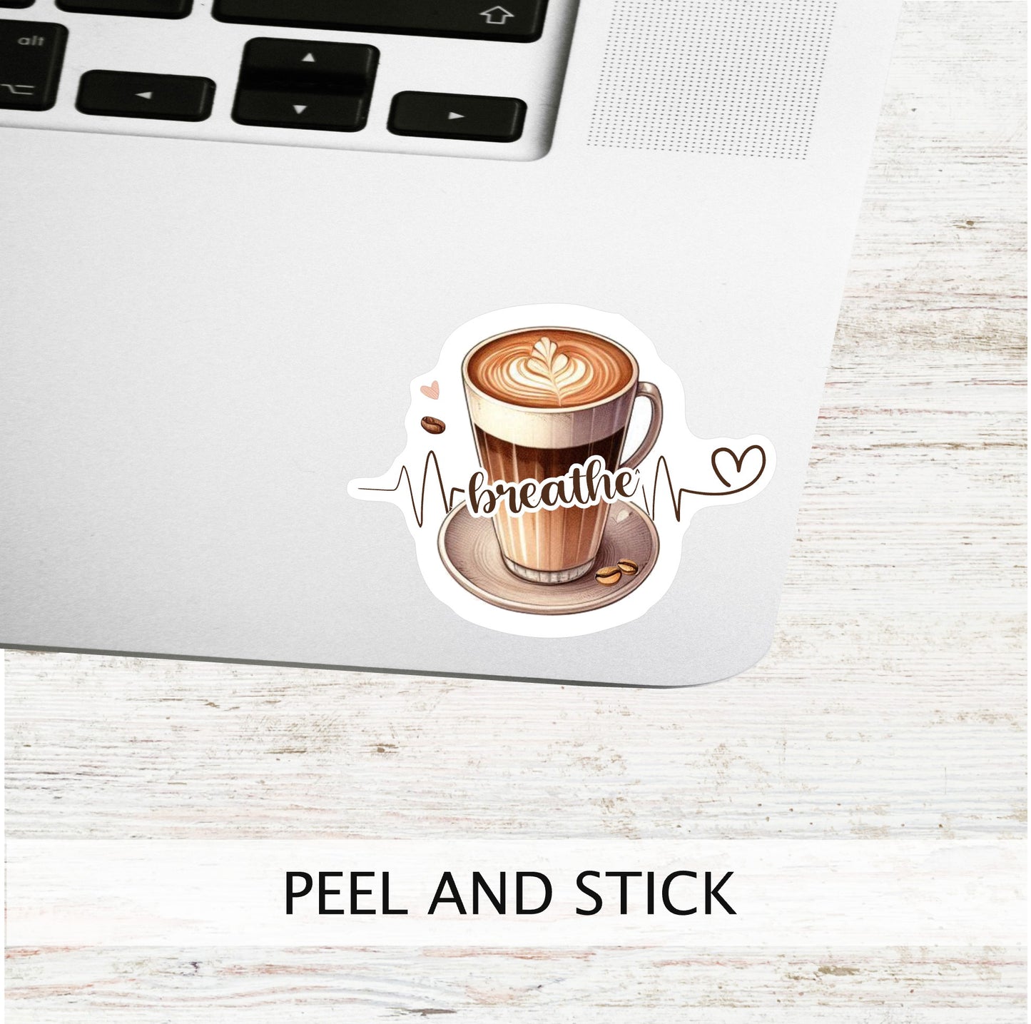 Breathe Coffee Sticker || Laptop Sticker, Kindle Sticker, Book Lover, Coffee Lover, Unique Gift, Bookish Gift sticker, Planner Scrapbook