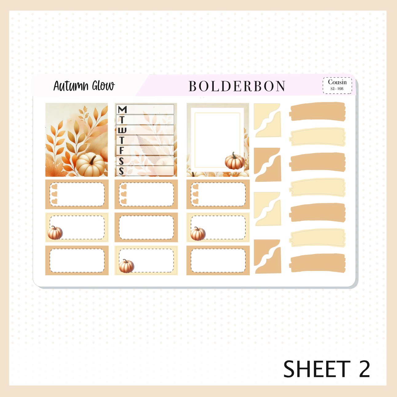 AUTUMN GLOW Hobonichi Cousin || Planner Sticker Kit