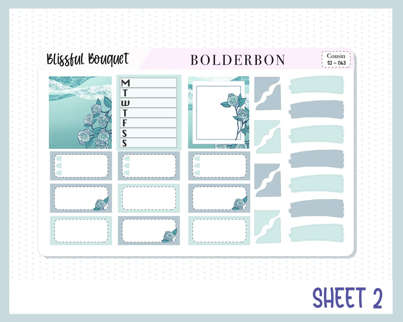 BLISSFUL BOUQUET Hobonichi Cousin || Weekly Planner Sticker Kit Hand Drawn, Winter
