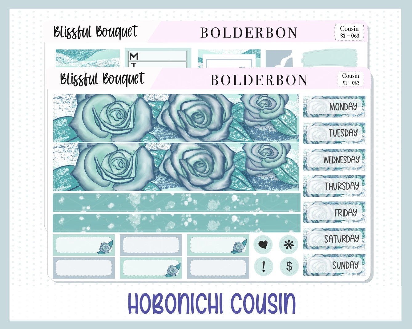BLISSFUL BOUQUET Hobonichi Cousin || Weekly Planner Sticker Kit Hand Drawn, Winter