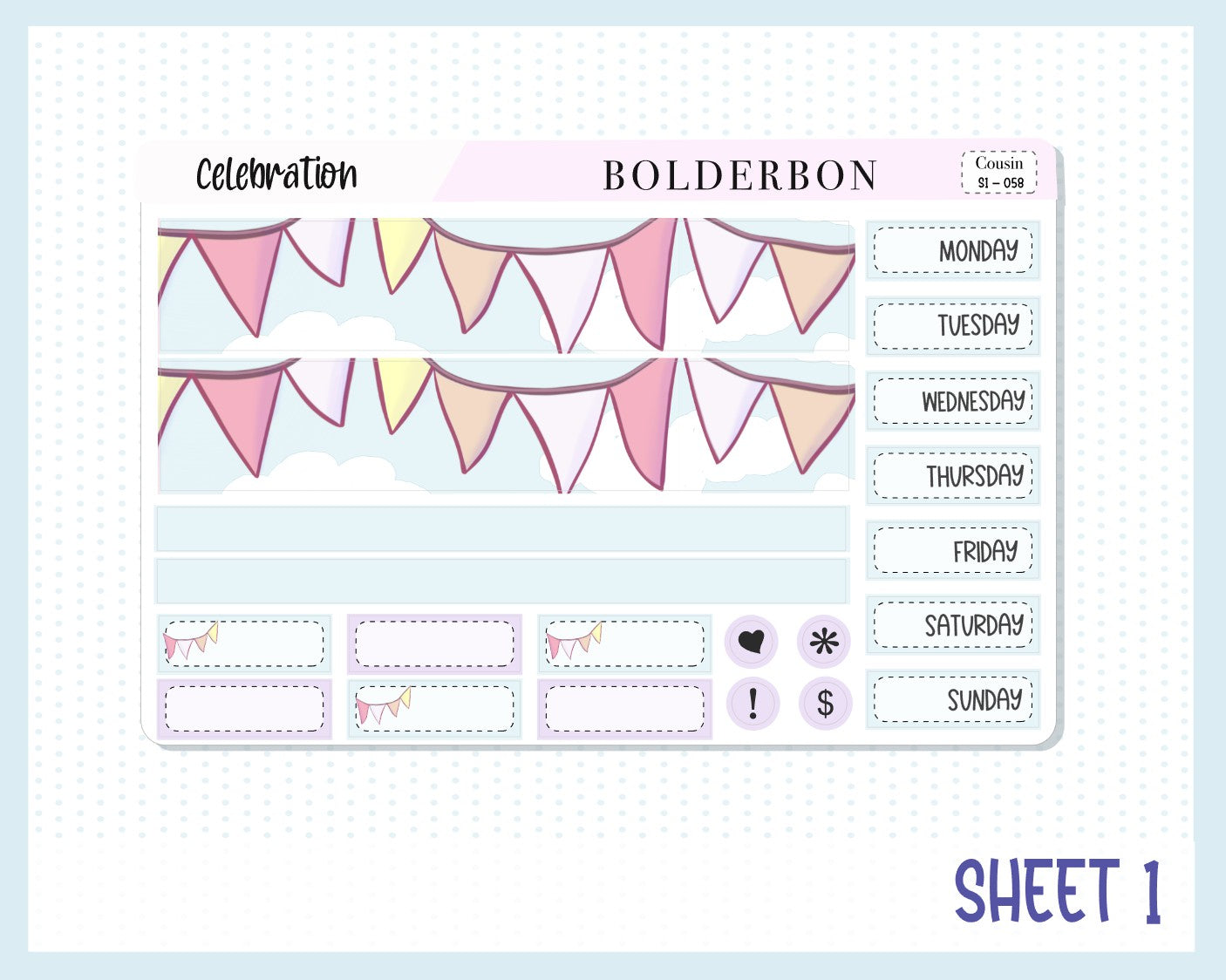 CELEBRATION || Hobonichi Cousin Planner Sticker Kit