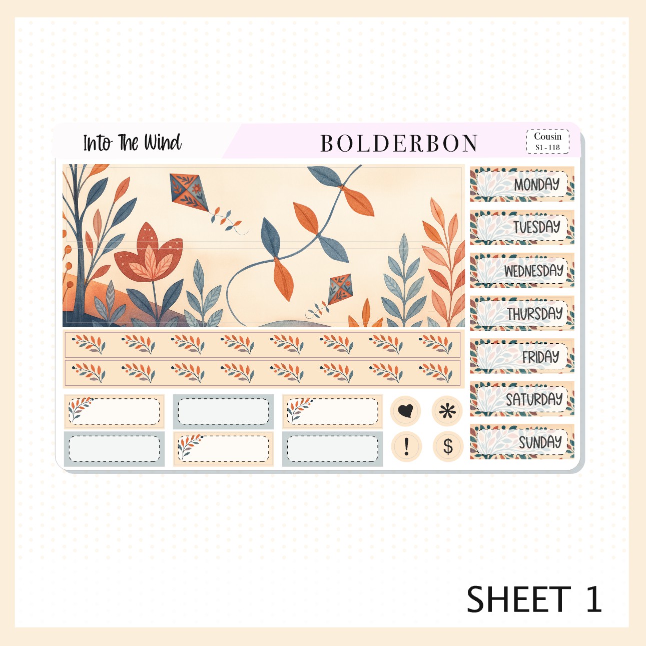INTO THE WIND Hobonichi Cousin || A5 Planner Sticker Kit, Whimsical Woodland Forest Theme, Fall Leaves Vibe Planner Stickers