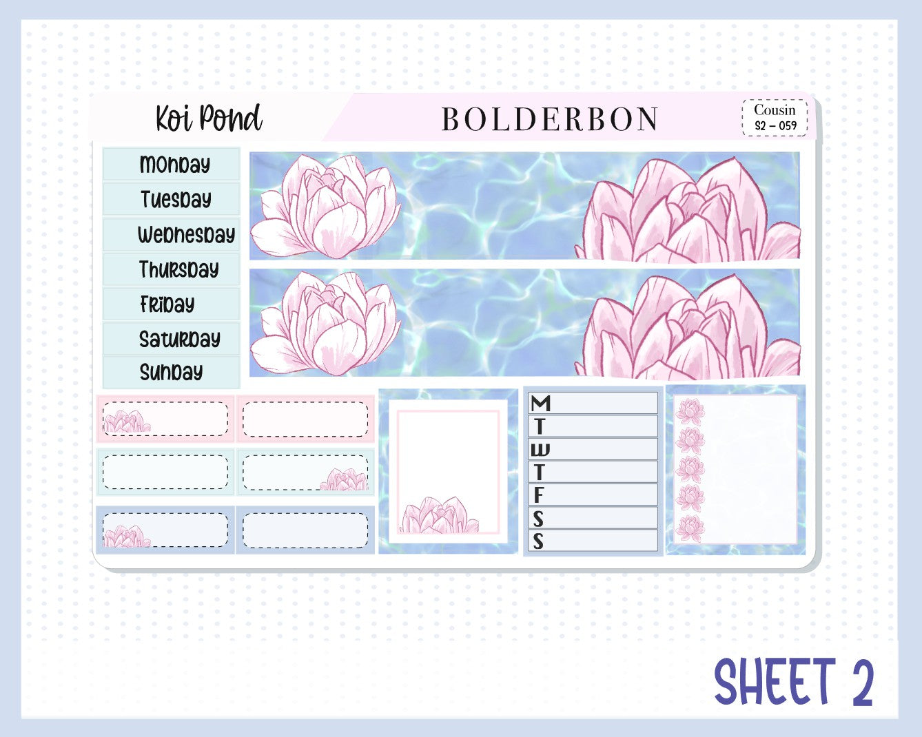 KOI POND || Hobonichi Cousin Planner Sticker Kit