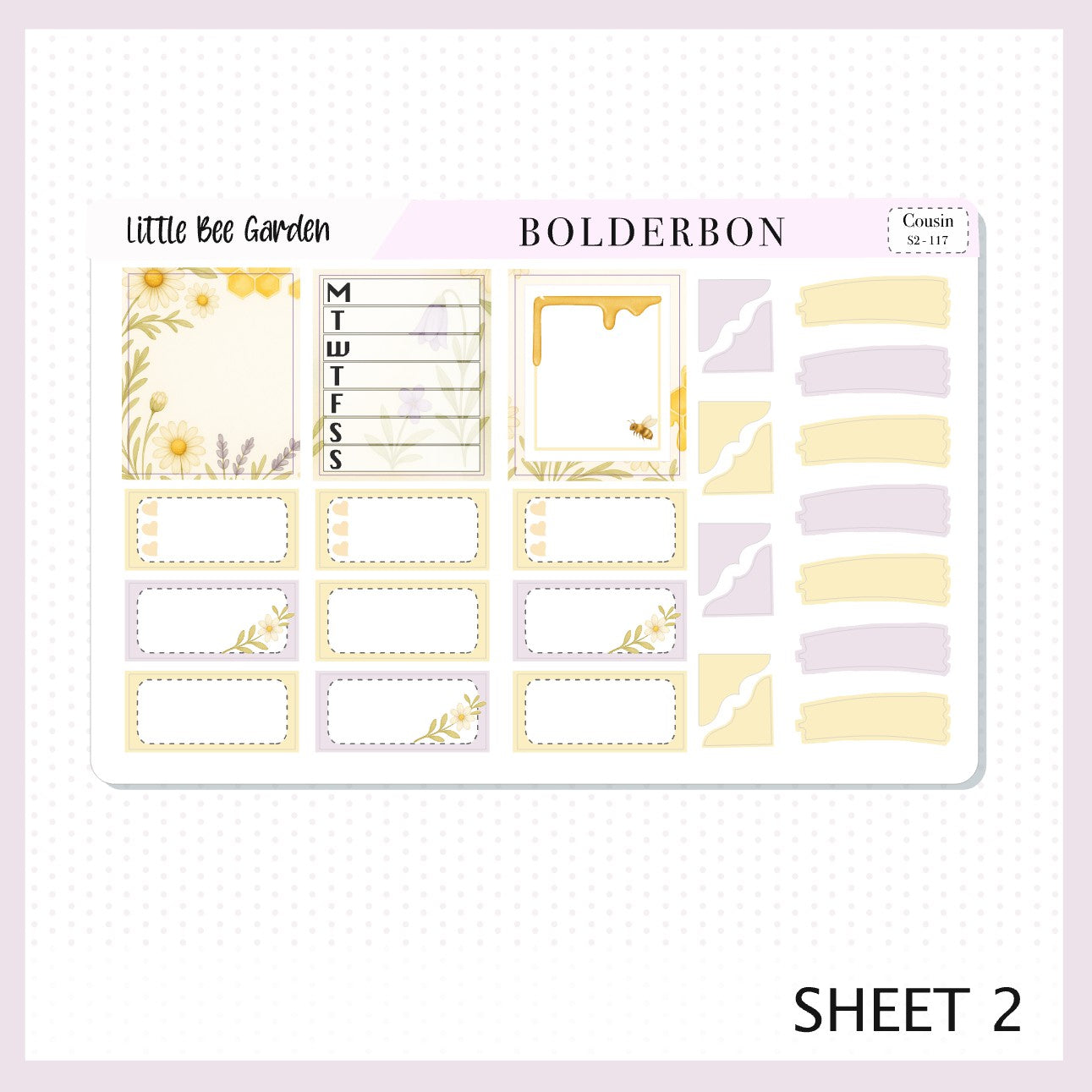 LITTLE BEE GARDEN Hobonichi Cousin || A5 Planner Sticker Kit, Aesthetic Bees, Florals & Cozy Farmhouse Vibe, Weekly Planner Stickers