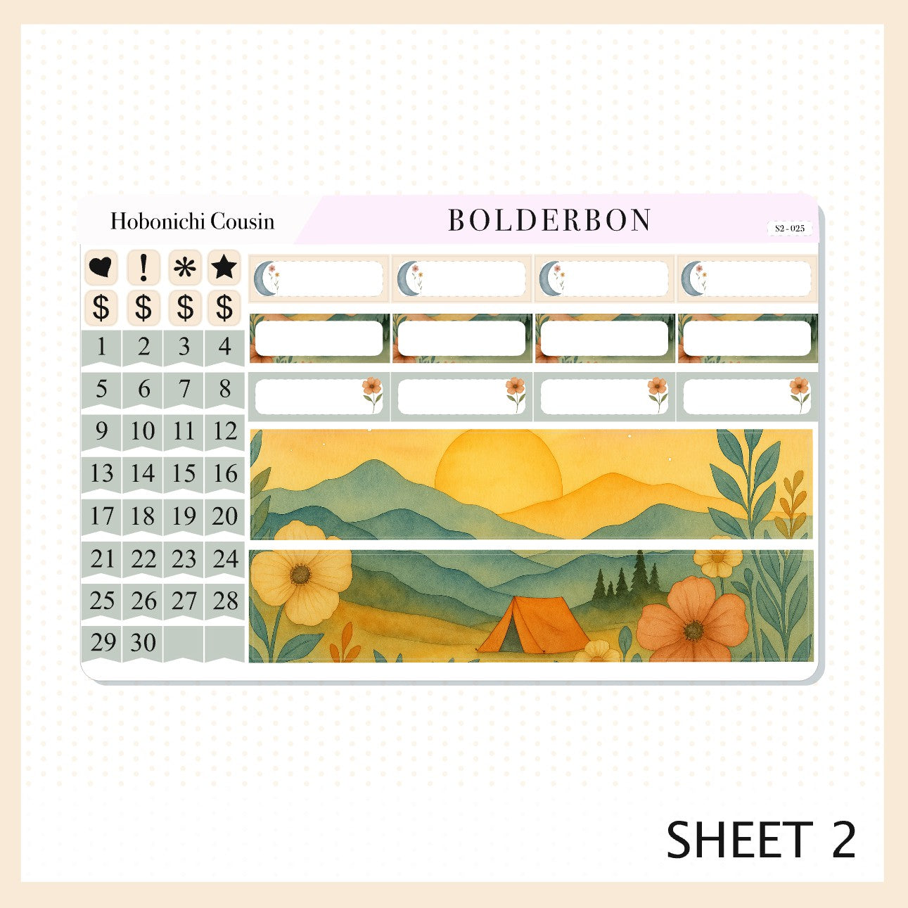 JUNE Hobonichi Cousin and A5 Day Free || Monthly Planner Sticker Kit