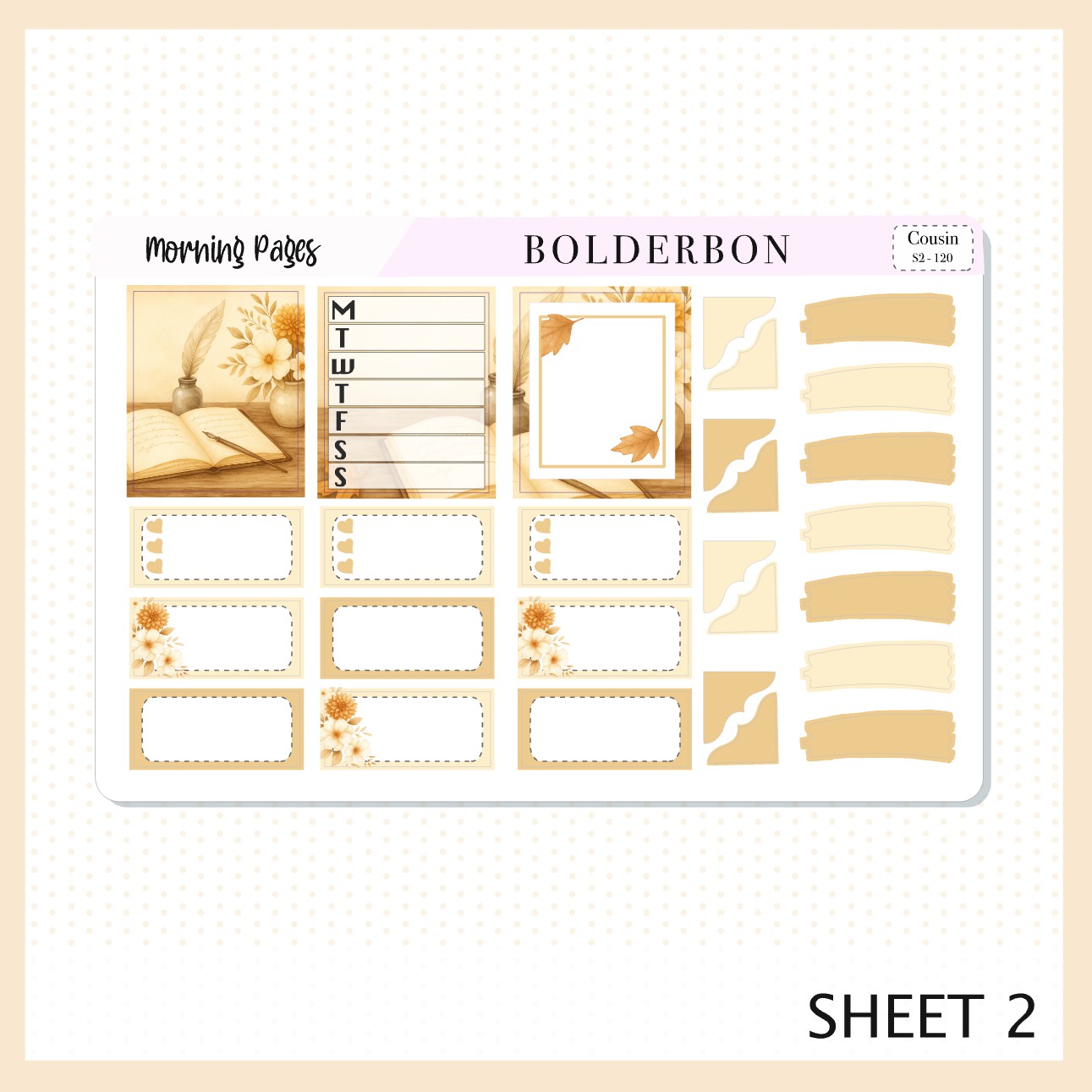 MORNING PAGES Hobonichi Cousin || A5 Planner Sticker Kit, Cozy Fall Floral Planner Stickers, Autumn Aesthetic Vibe