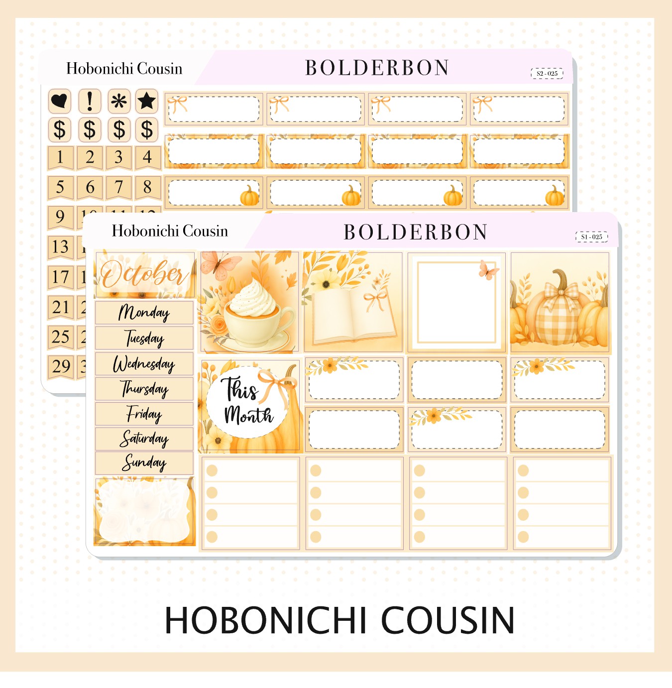 OCTOBER Hobonichi Cousin and A5 Day Free || Cozy Fall Floral Planner Stickers, Autumn Aesthetic Vibe