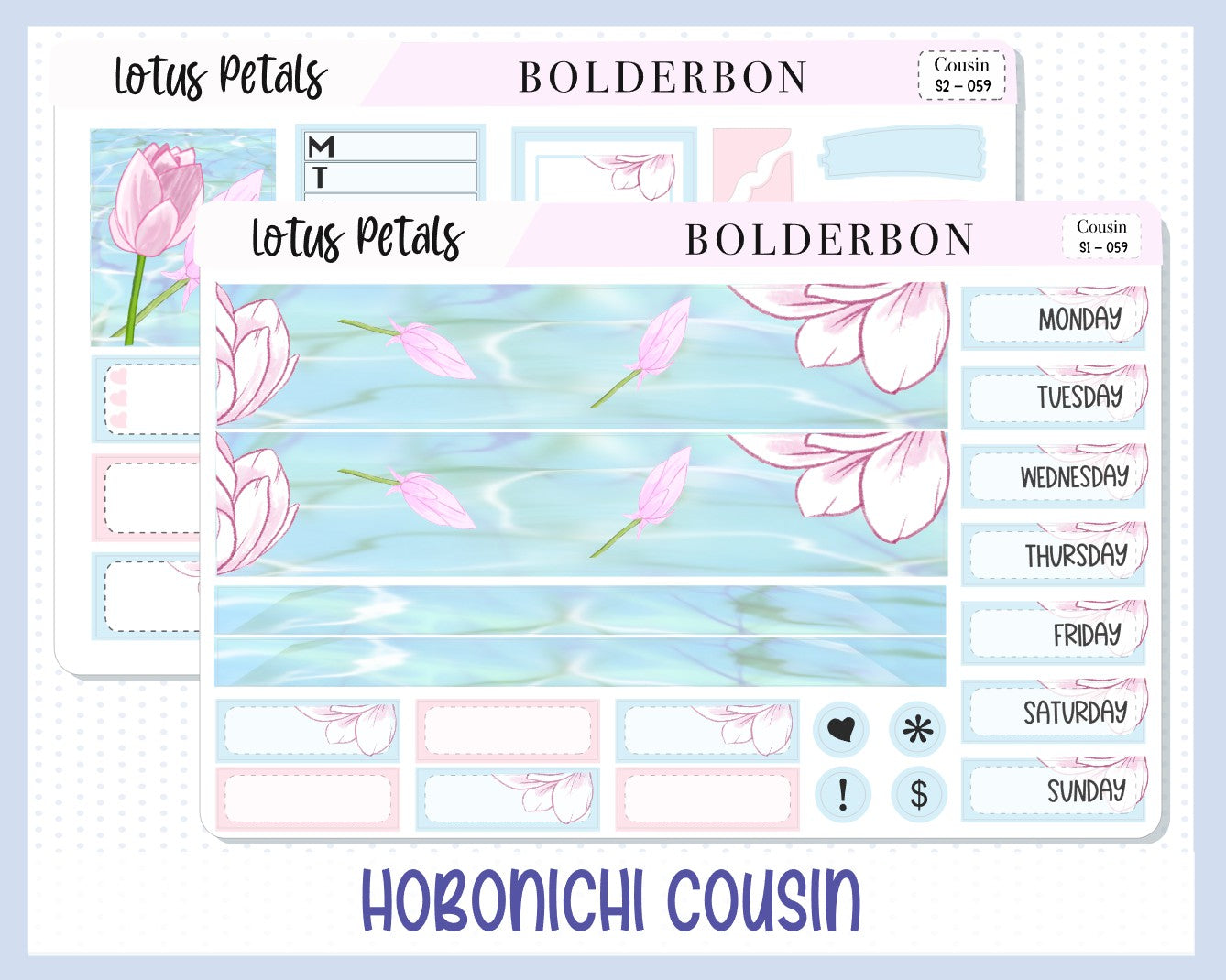 LOTUS PETALS || Hobonichi Cousin Planner Sticker Kit
