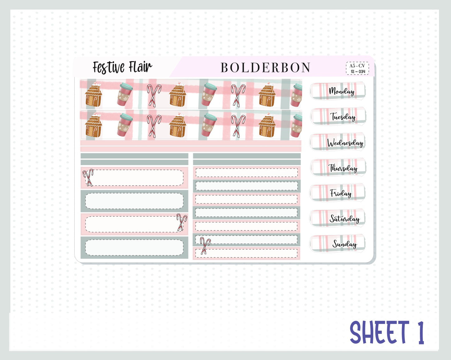FESTIVE FLAIR "Compact Vertical" || A5 Planner Sticker Kit