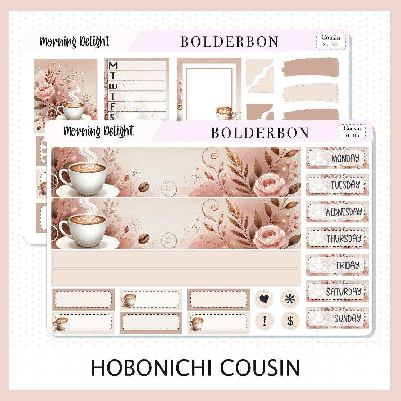 MORNING DELIGHT Hobonichi Cousin || Planner Sticker Kit