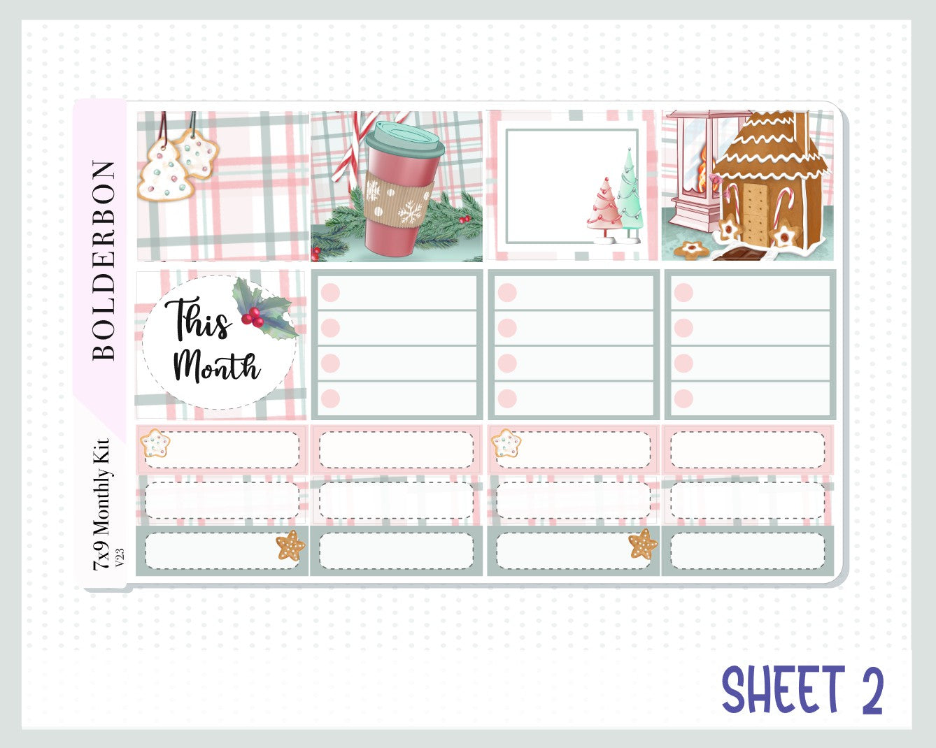 DECEMBER 7x9 Monthly Sticker Kit || Christmas, Winter