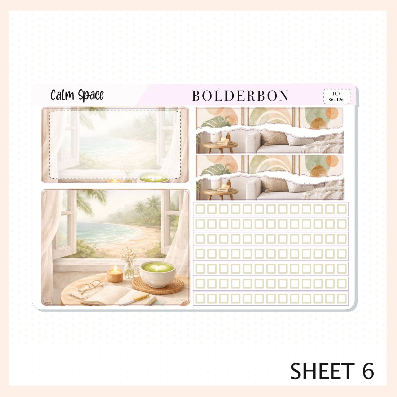 CALM SPACE 7x9 Daily Duo || Planner Sticker Kit for Erin Condren