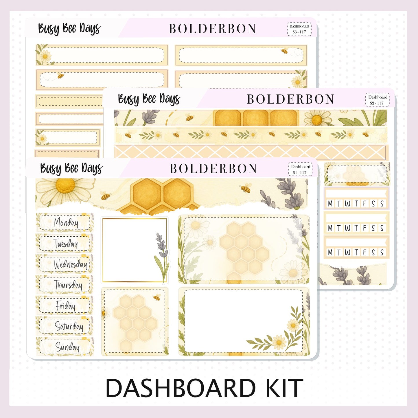 BUSY BEE DAYS Erin Condren Dashboard Sticker kit || Bees, Florals & Cozy Farmhouse Vibe Planner Stickers