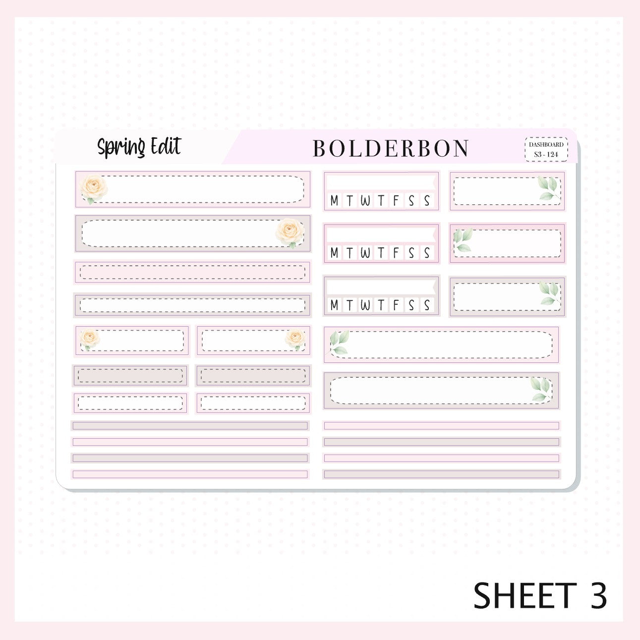 SPRING EDIT Erin Condren Dashboard Sticker kit || Elegant Planner Stickers, Pastel Spring Edit Weekly Kit