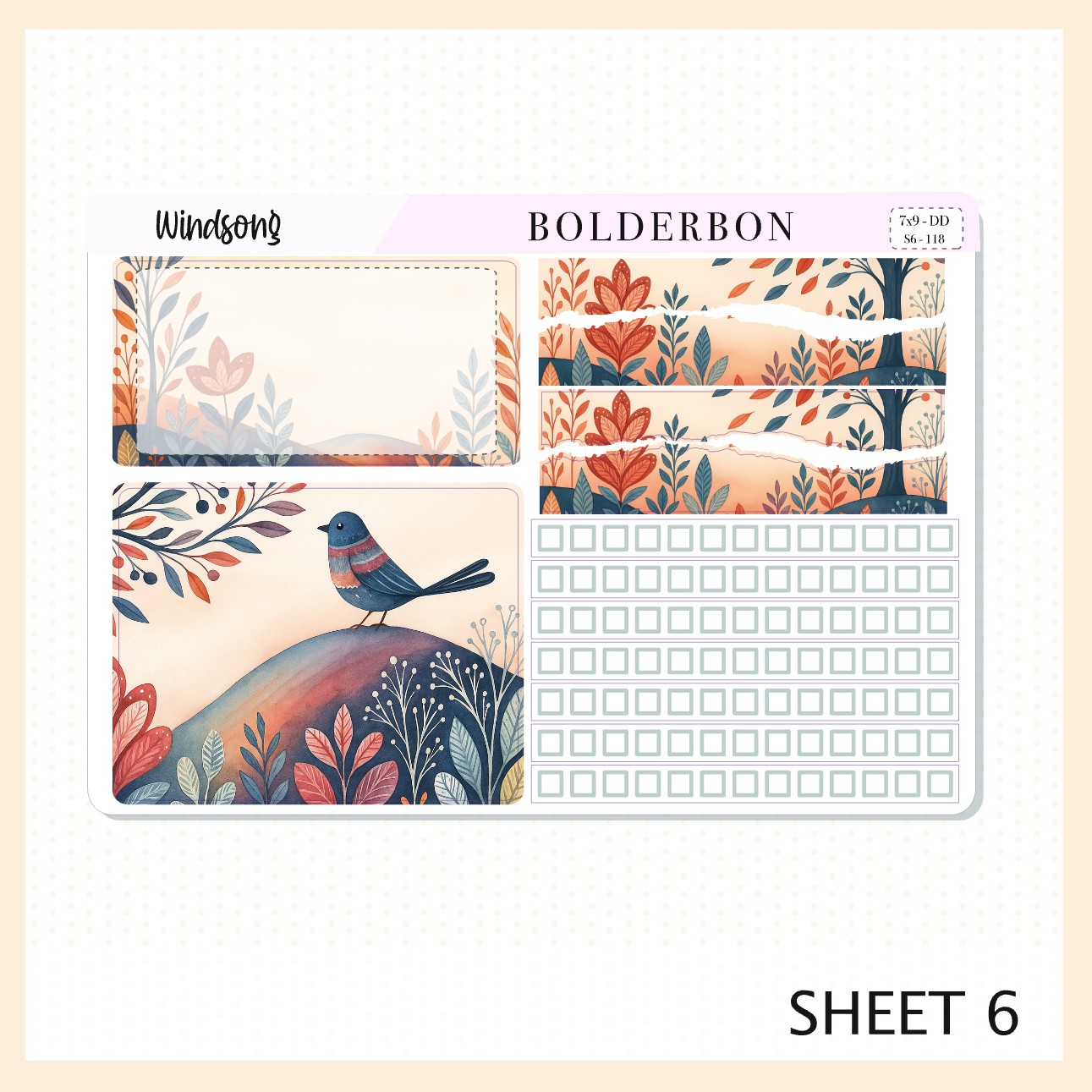 WINDSONG 7x9 Daily Duo || Planner Sticker Kit for Erin Condren
