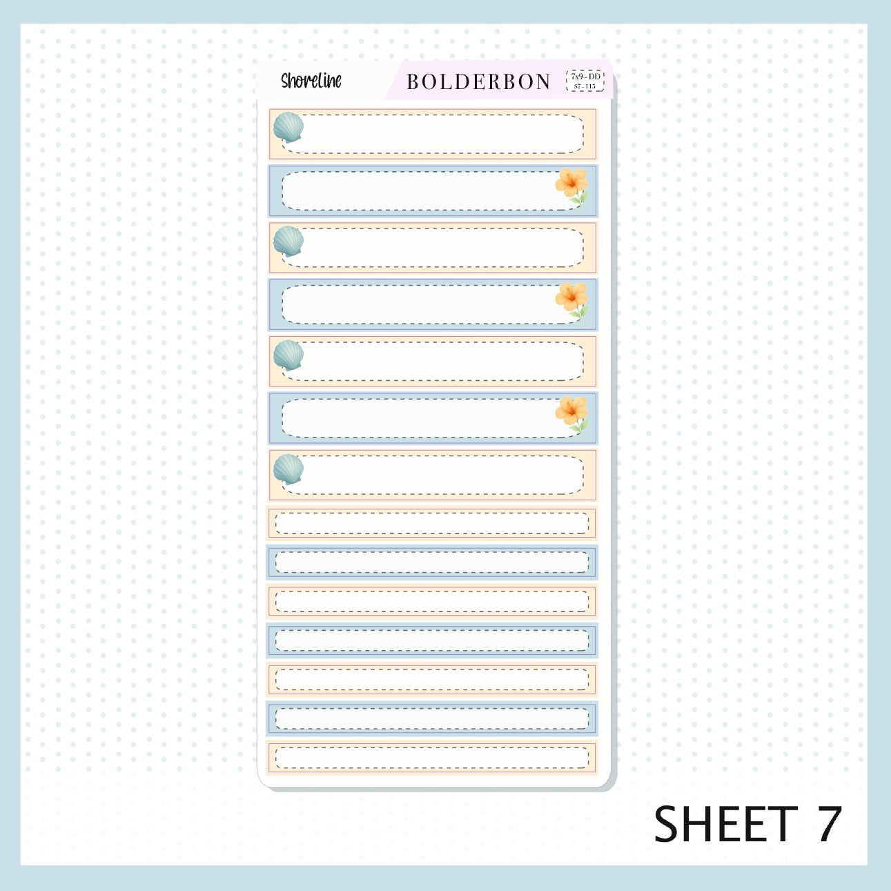 SHORELINE 7x9 Daily Duo || Planner Sticker Kit for Erin Condren