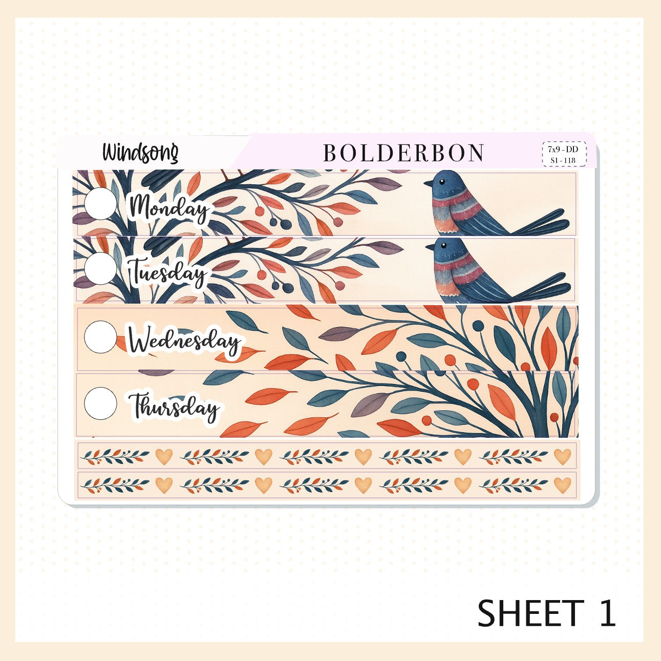 WINDSONG 7x9 Daily Duo || Planner Sticker Kit for Erin Condren