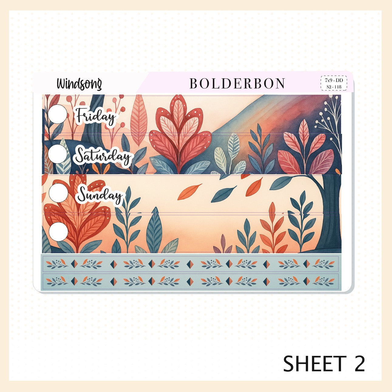 WINDSONG 7x9 Daily Duo || Planner Sticker Kit for Erin Condren