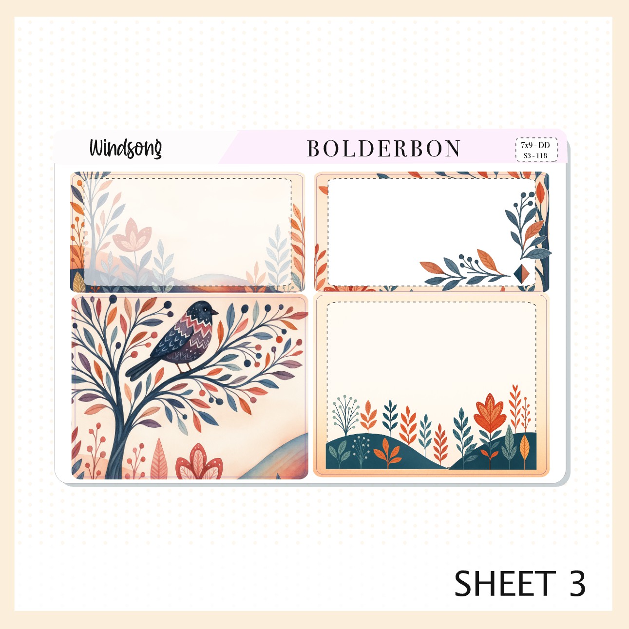WINDSONG 7x9 Daily Duo || Planner Sticker Kit for Erin Condren