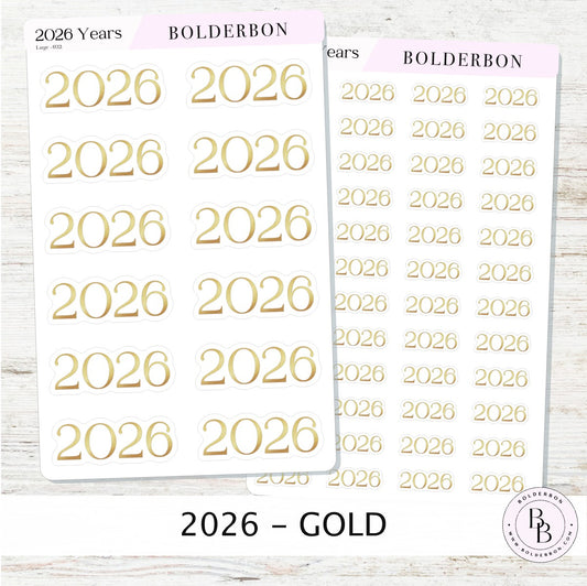 2026 GOLD Year Stickers || Minimal Planner and Journal Setup