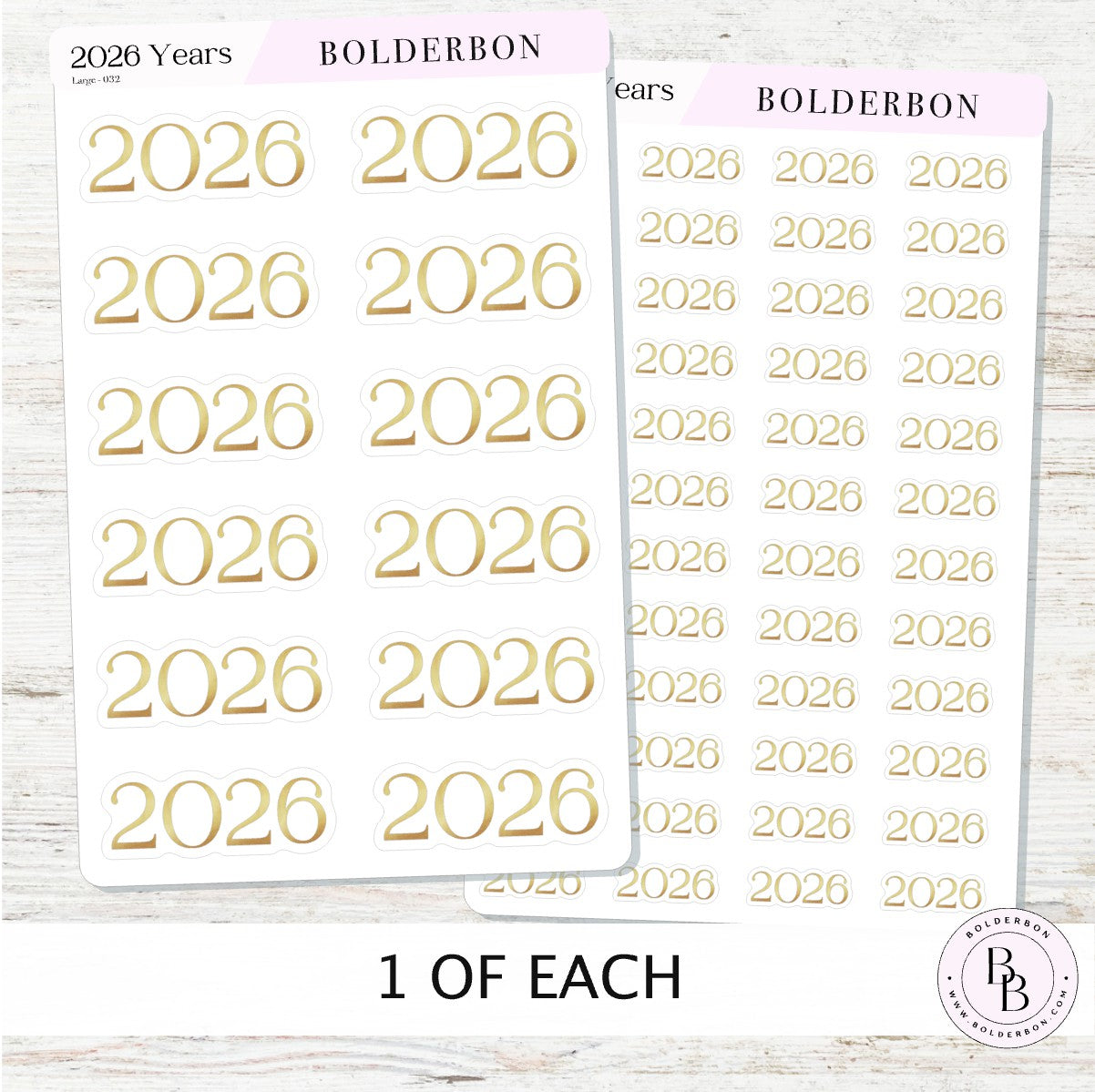 2026 GOLD Year Stickers || Minimal Planner and Journal Setup