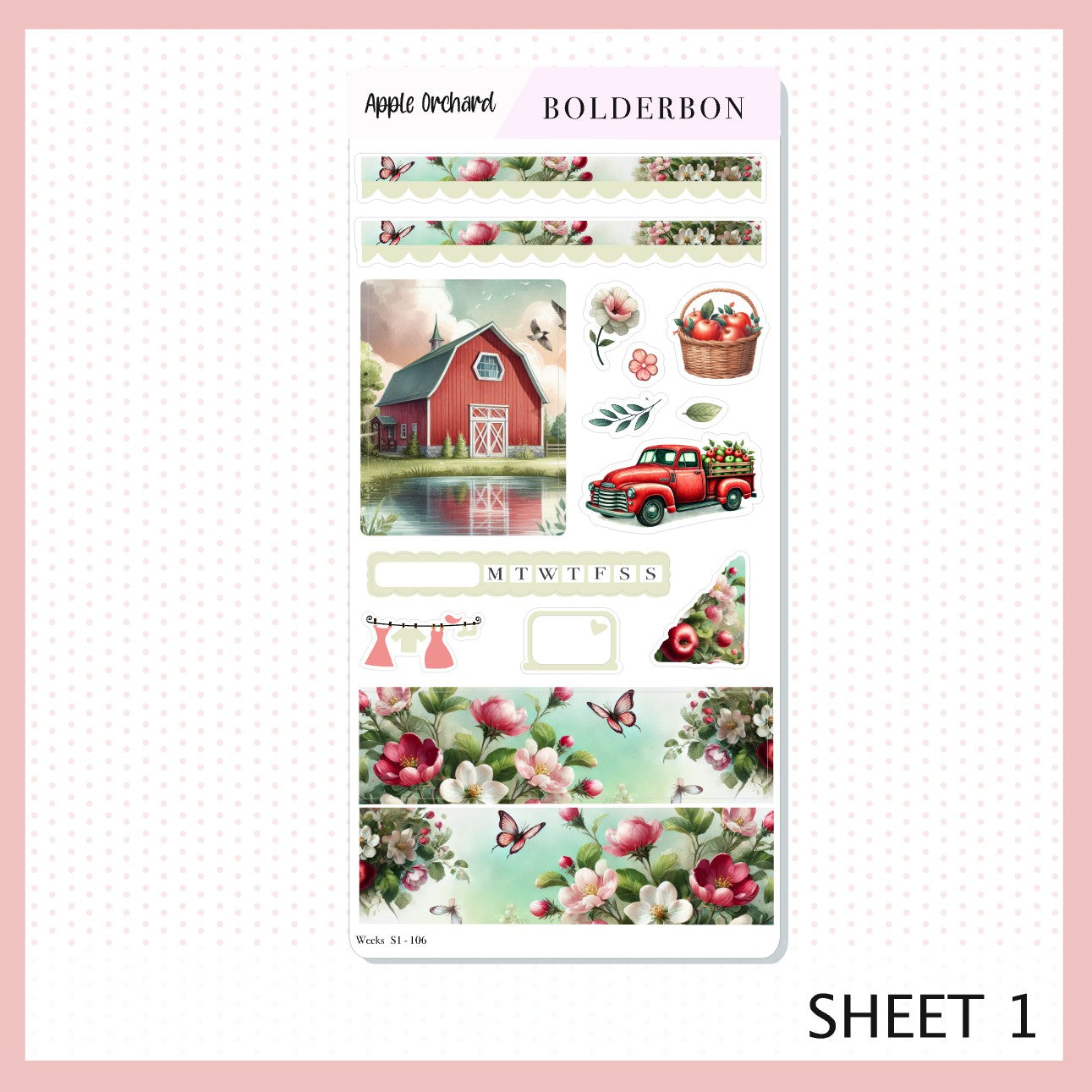 APPLE ORCHARD Hobonichi Weeks || Planner Sticker Kit