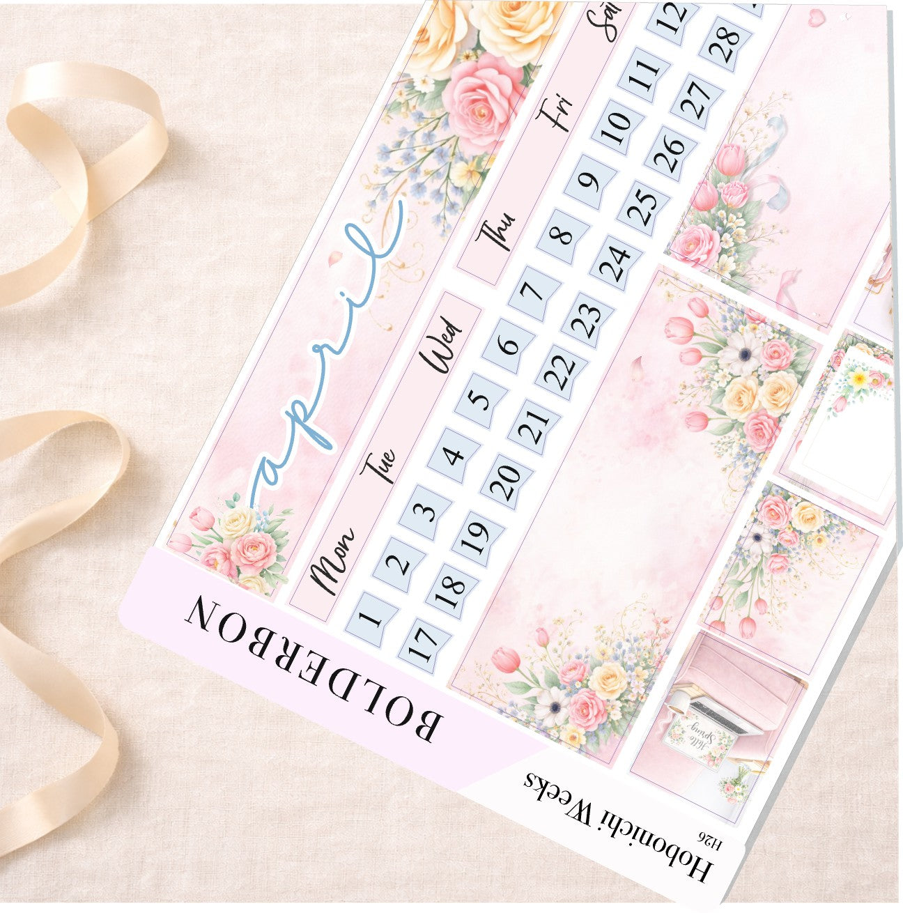 APRIL Hobonichi Weeks || Hello Spring, Monthly Planner Sticker Kit