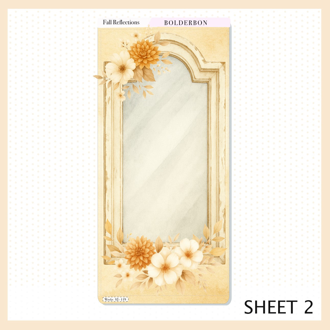 FALL REFLECTIONS Hobonichi Weeks || Cozy Fall Floral Planner Stickers, Autumn Aesthetic Vibe