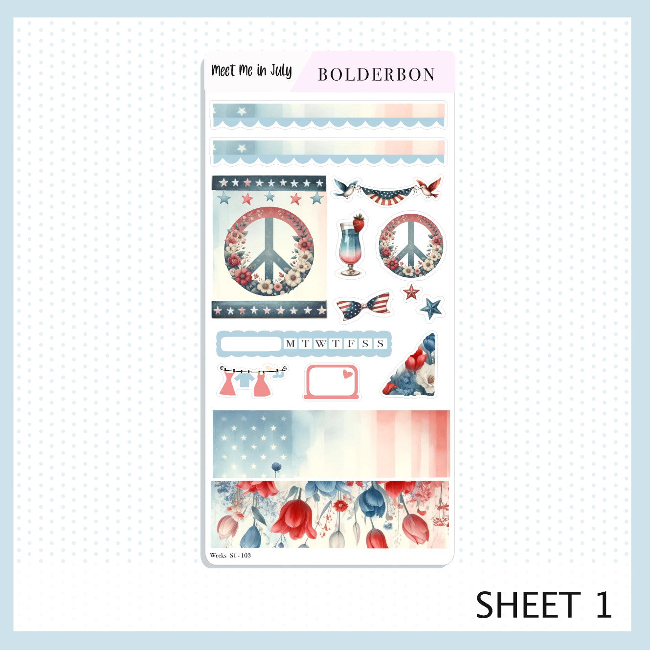 MEET ME IN JULY Hobonichi Weeks || Planner Sticker Kit