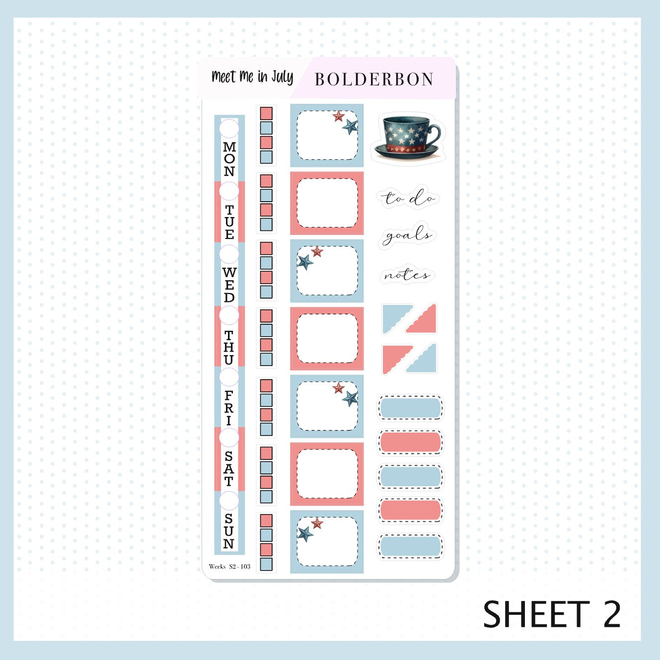 MEET ME IN JULY Hobonichi Weeks || Planner Sticker Kit