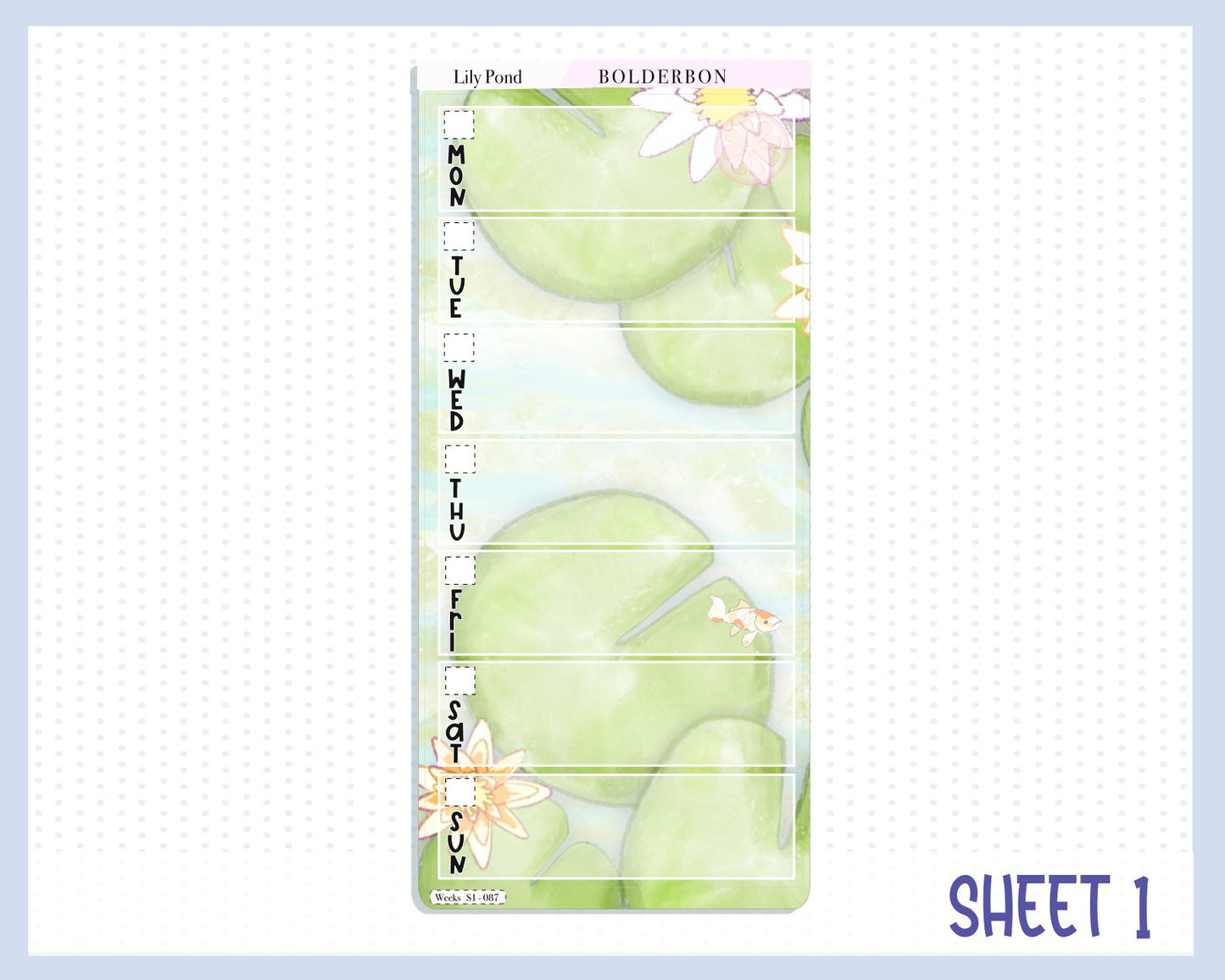 LILY POND || Hobonichi Weeks Planner Sticker Kit