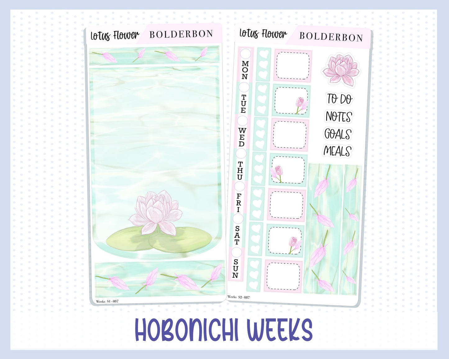 LOTUS FLOWER || Hobonichi Weeks Planner Sticker Kit