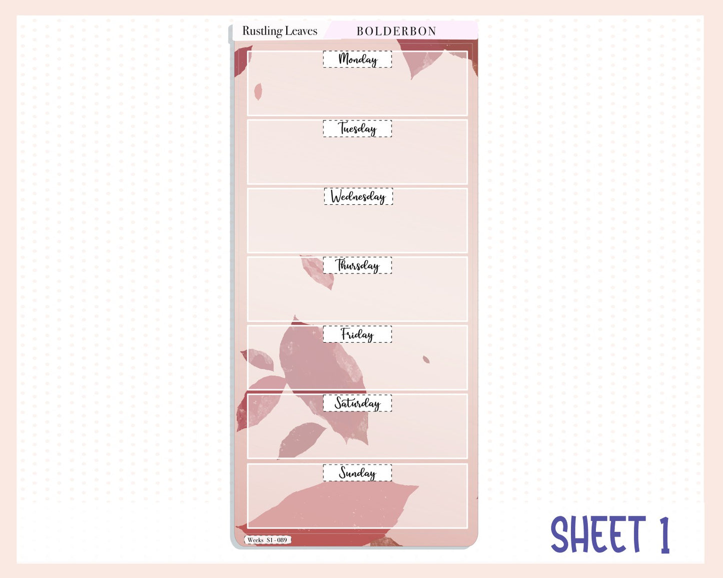 RUSTLING LEAVES Hobonichi Weeks || Weekly Planner Sticker Kit