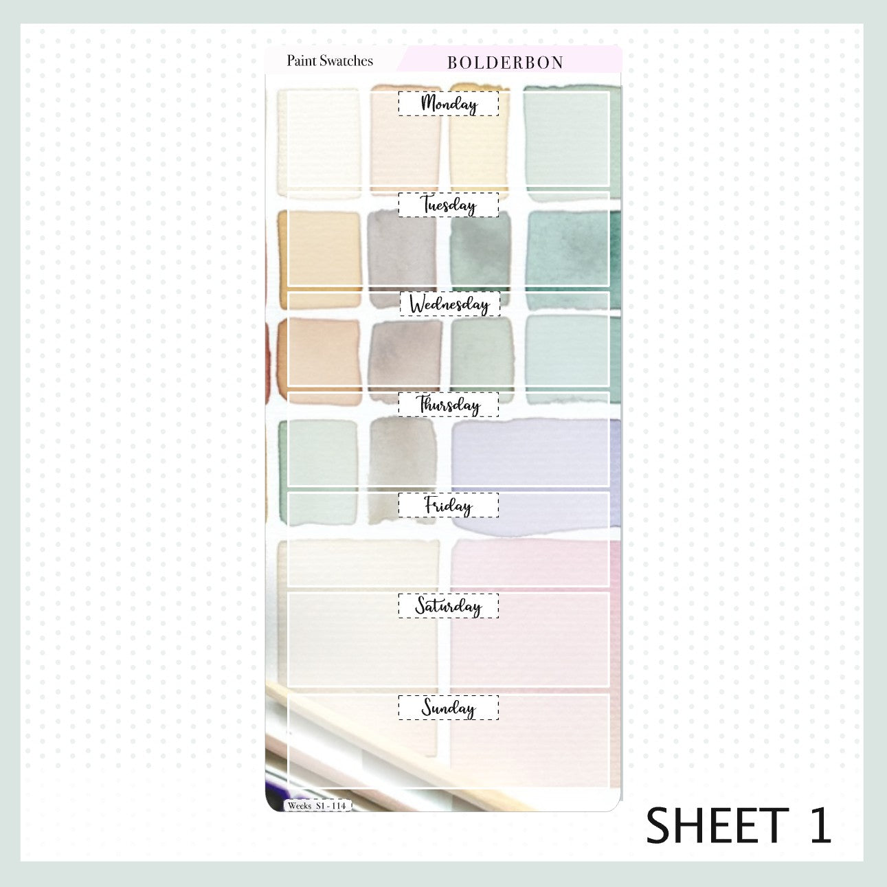 PAINT SWATCHES Hobonichi Weeks || Watercolor Art Pastel Weekly Planner Sticker Kit