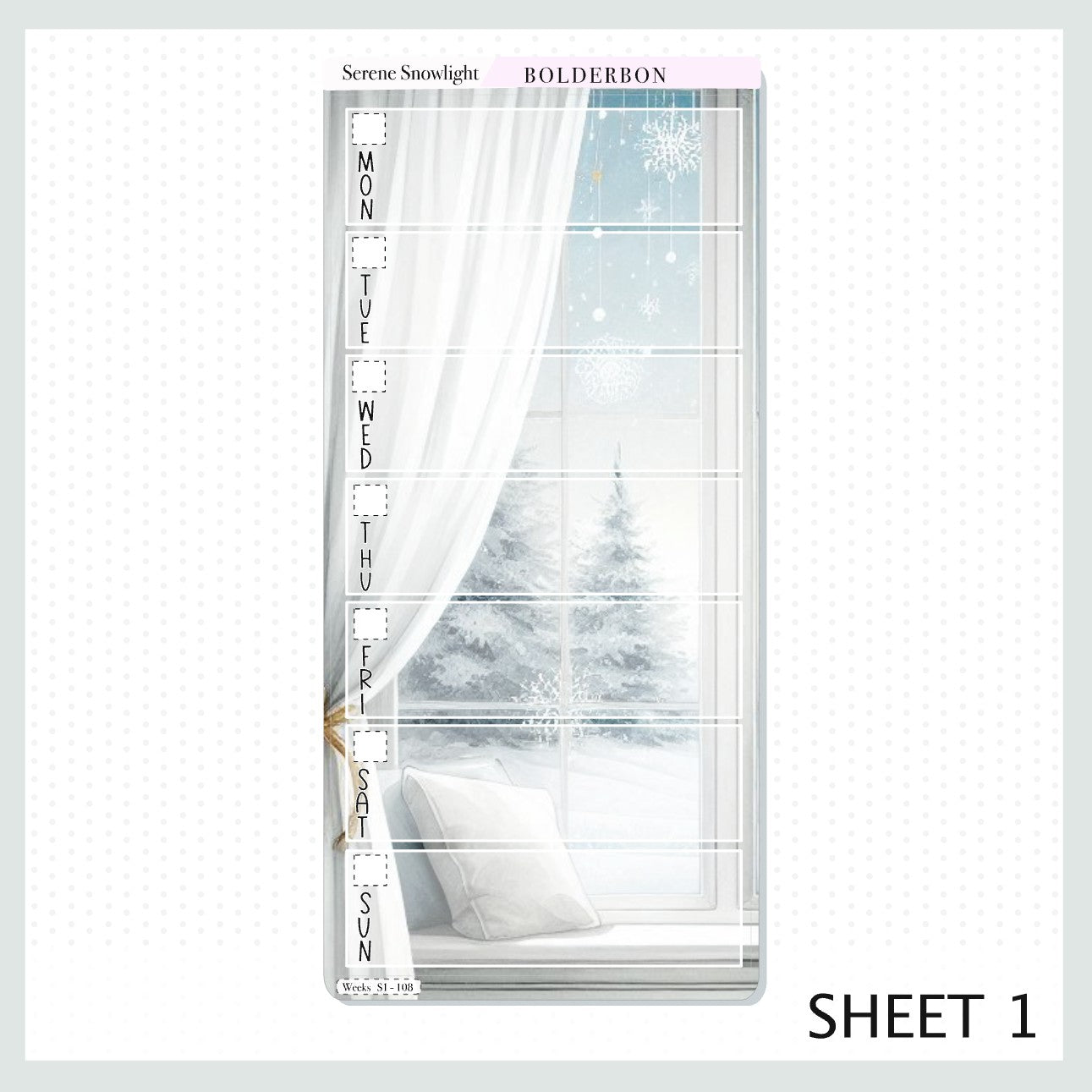 SERENE SNOWLIGHT Hobonichi Weeks || Planner Sticker Kit