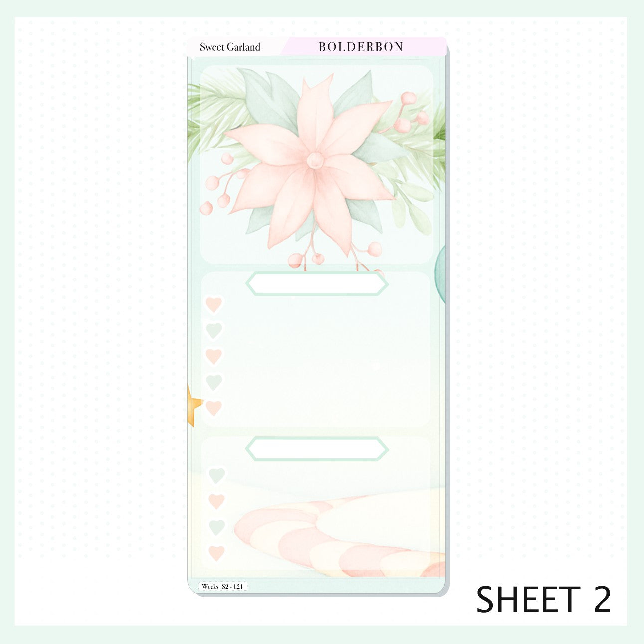 SWEET GARLAND Hobonichi Weeks || Festive Floral Planner Stickers, Pastel Holiday Aesthetic Vibe