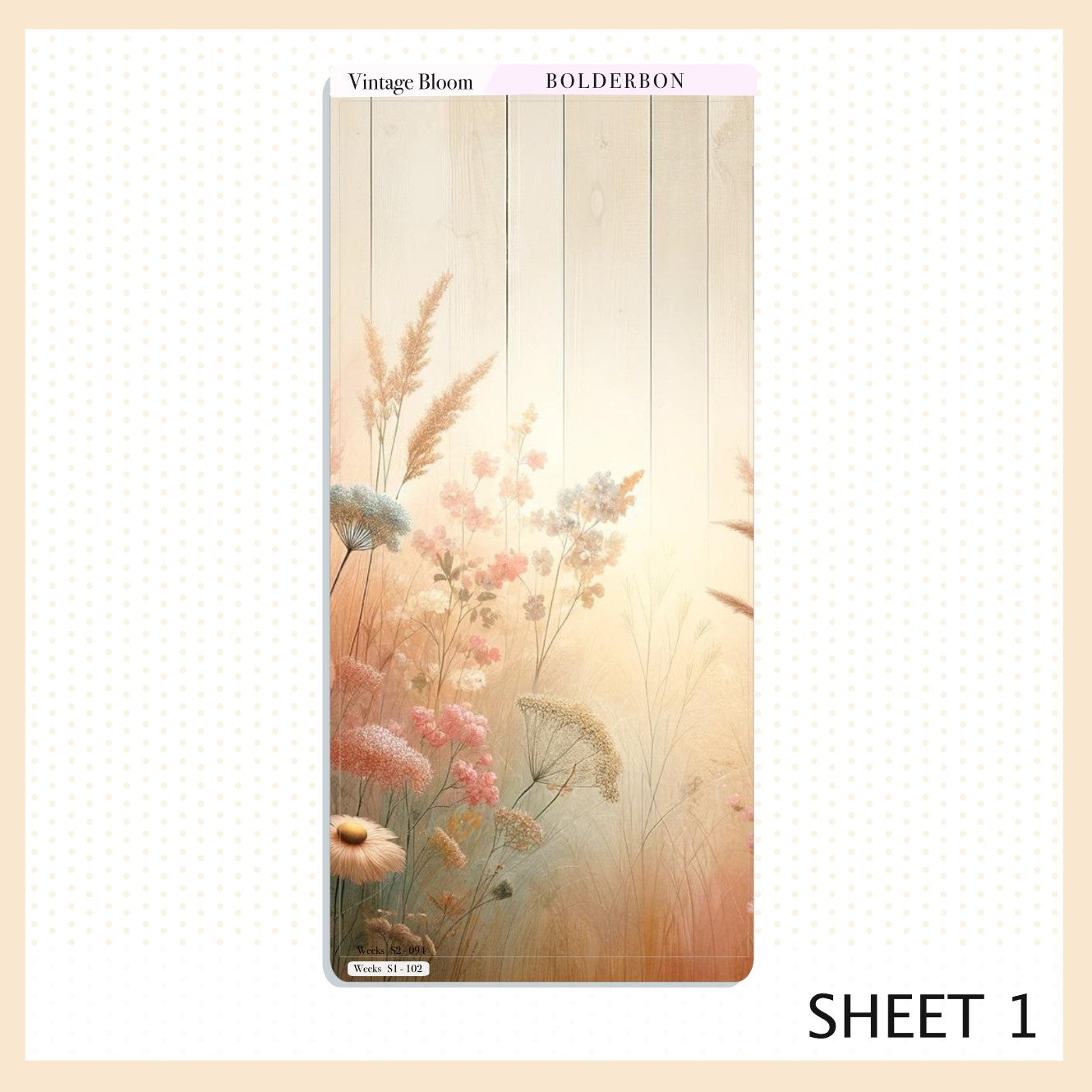 VINTAGE BLOOM Hobonichi Weeks || Planner Sticker Kit