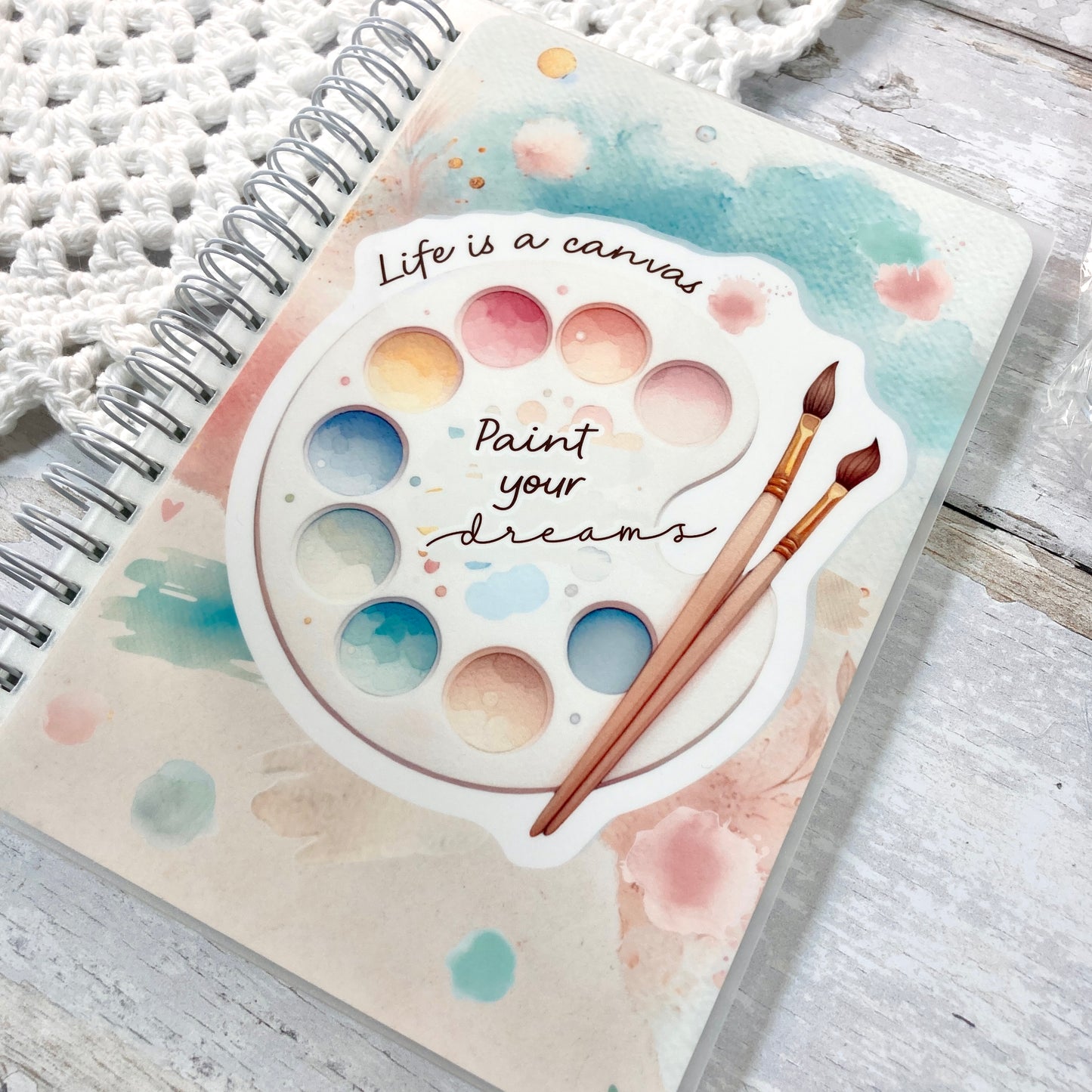 PAINT YOUR DREAMS Reusable Sticker Album || 5x7 Coil Bound Sticker Book, Perfect Gift for Art Lover